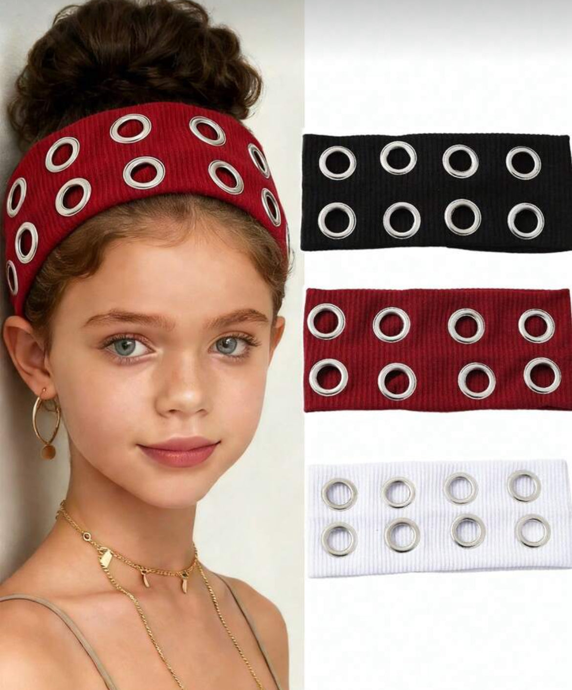 Teens 3pc Set Metal Embellishment Headbands