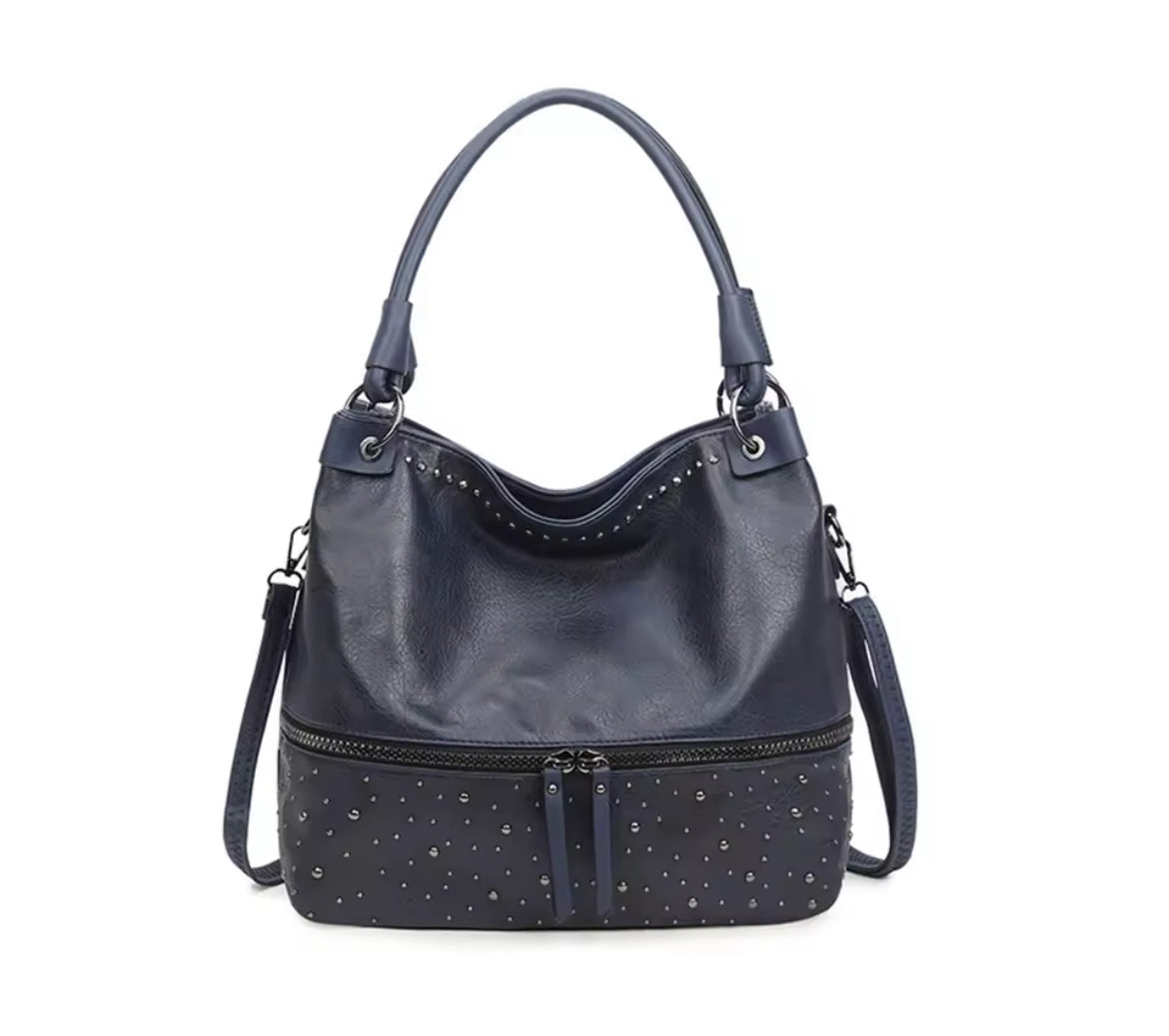Retro Rivet Cross Body Tote Bag