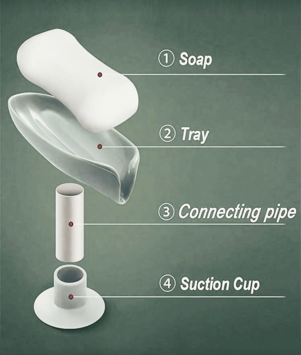 Soap Saver | Draining Bathroom Soap Dish Holder with Suction Cup Stand