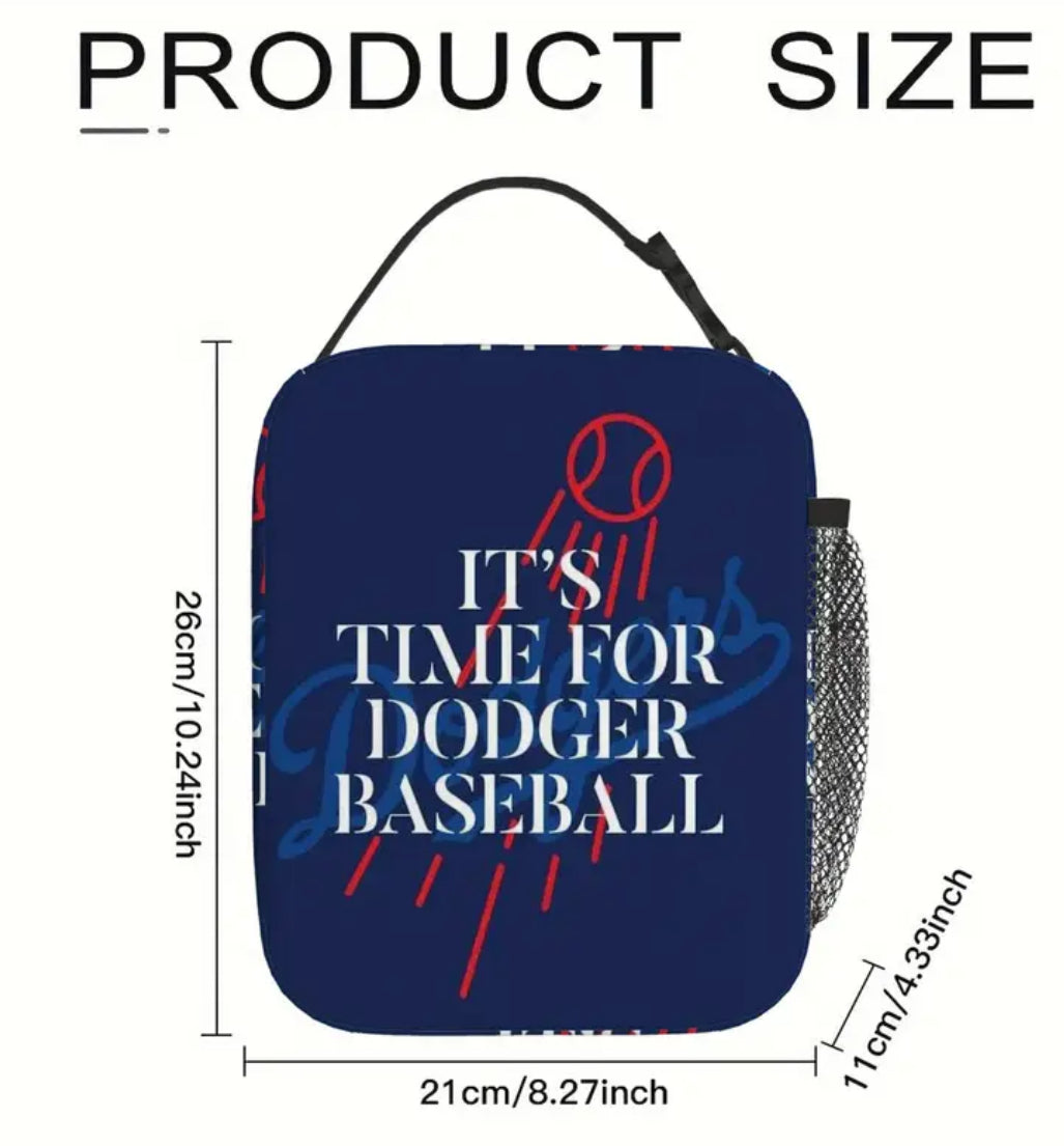 "It's Time for Dodger Baseball" Sports Fan Insulated Thermal Bag - Durable Insulation