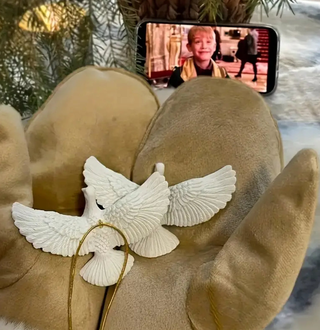“Home Alone Doves” Resin/2pcs Charming Dove Ornaments/Peace Doves/ Decoration for All Occasions