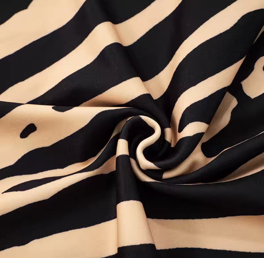 Mini Sexy Zebra Printed Strapless Slim A-Line Dress 