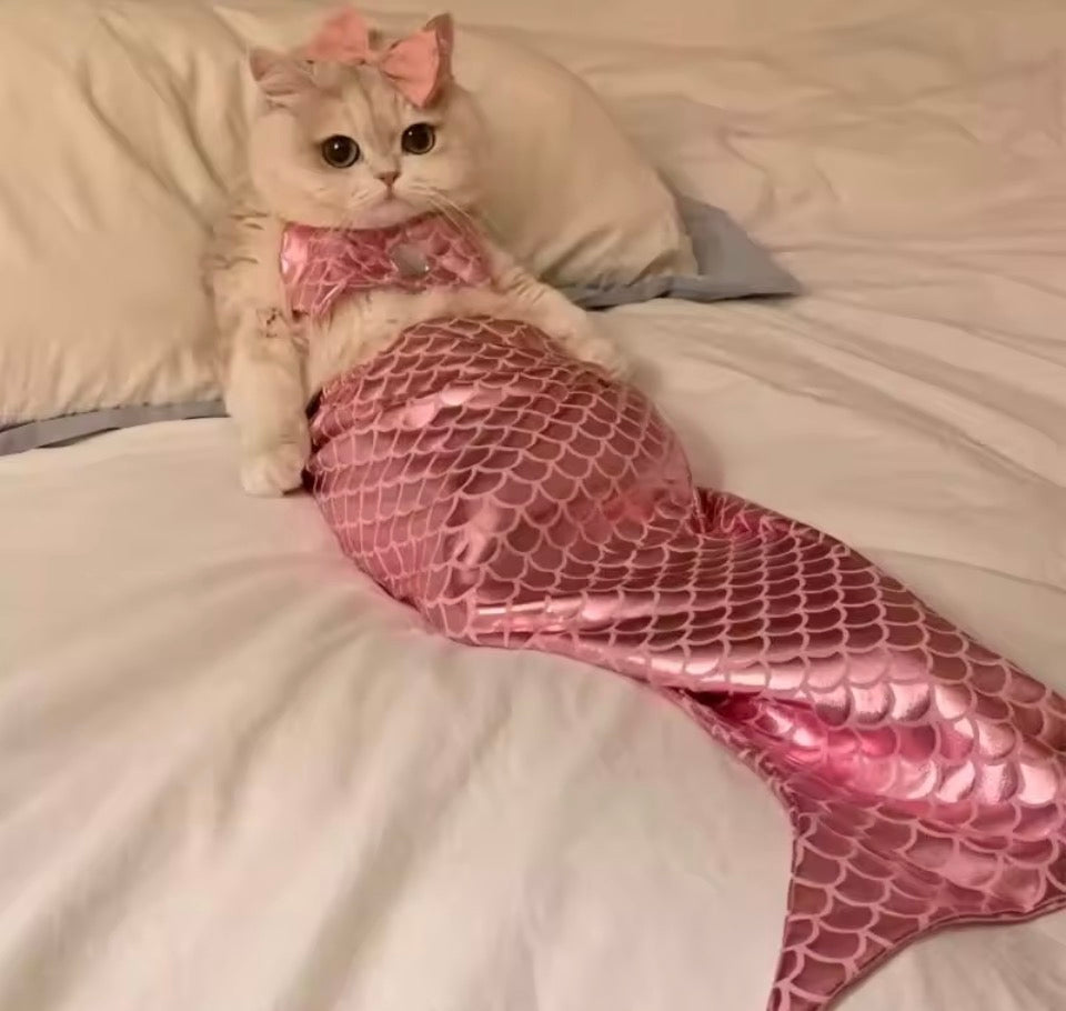 Pet Mermaid Bathing-Suit Costumes | Knit Elastane Fabric, Pullover Style
