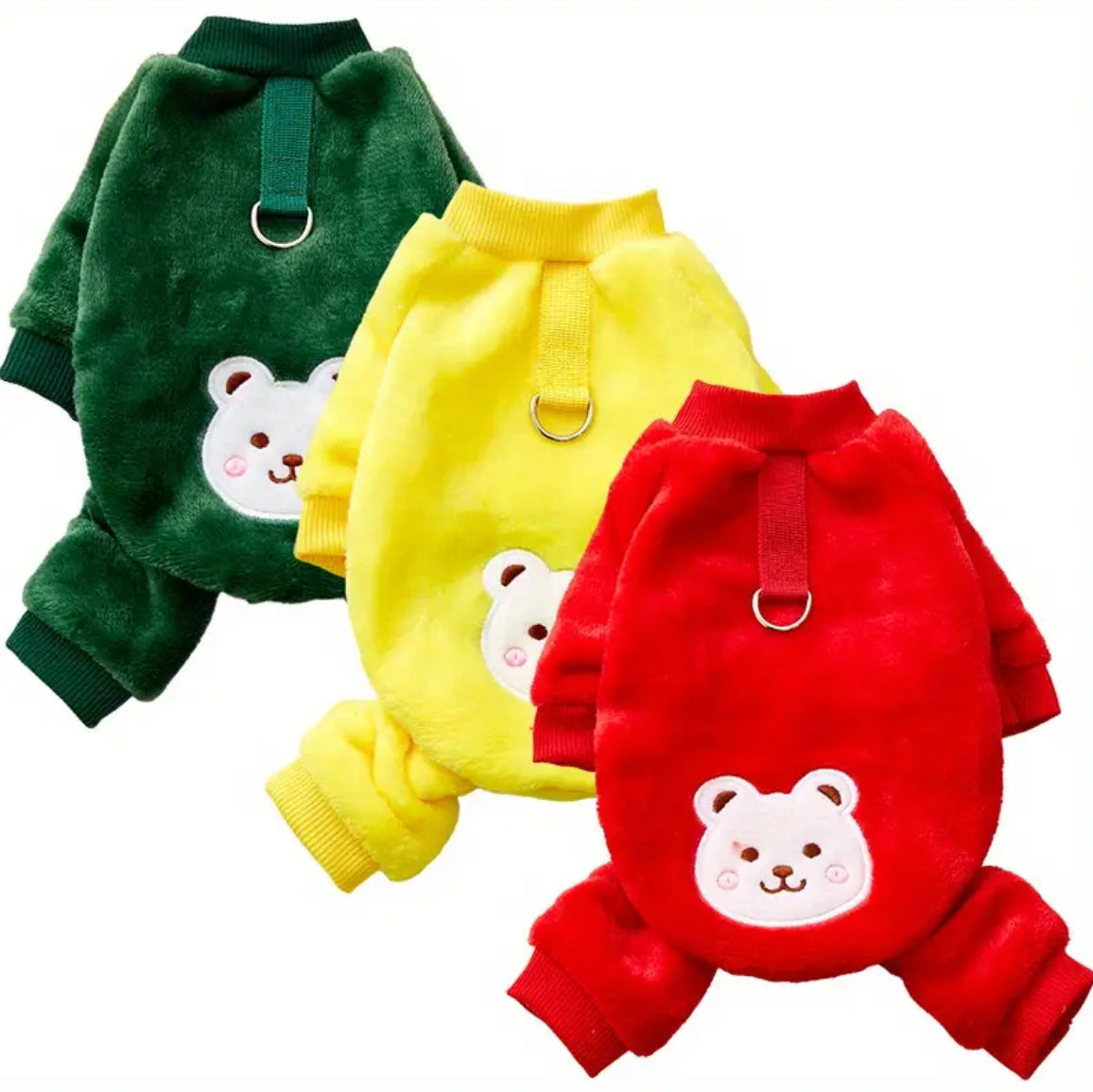 Bear Dog Pajamas - Warm Winter Apparel for Small & Medium Dogs & Cats