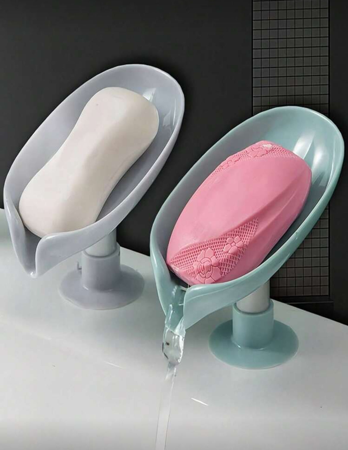 Soap Saver | Draining Bathroom Soap Dish Holder with Suction Cup Stand