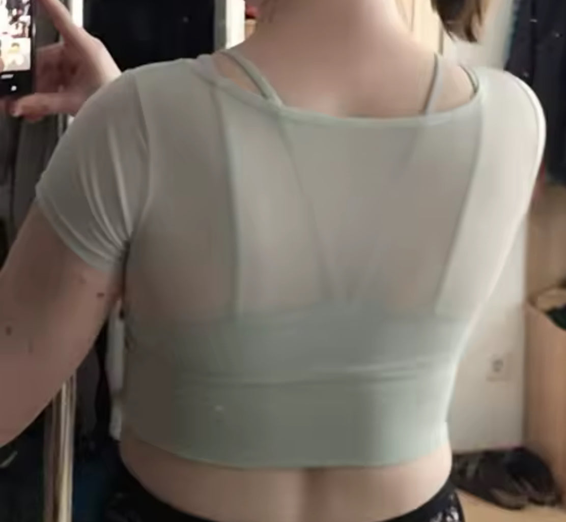 Yoga| Pilates Training Fitness Crop Top, Lightweight Chest Cushion Quick Drying