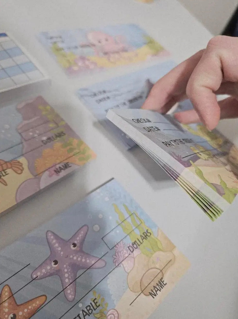 Toy Checks For Kids 300 Sheets Checkbook with Pretend Deposit Slip and Check Register