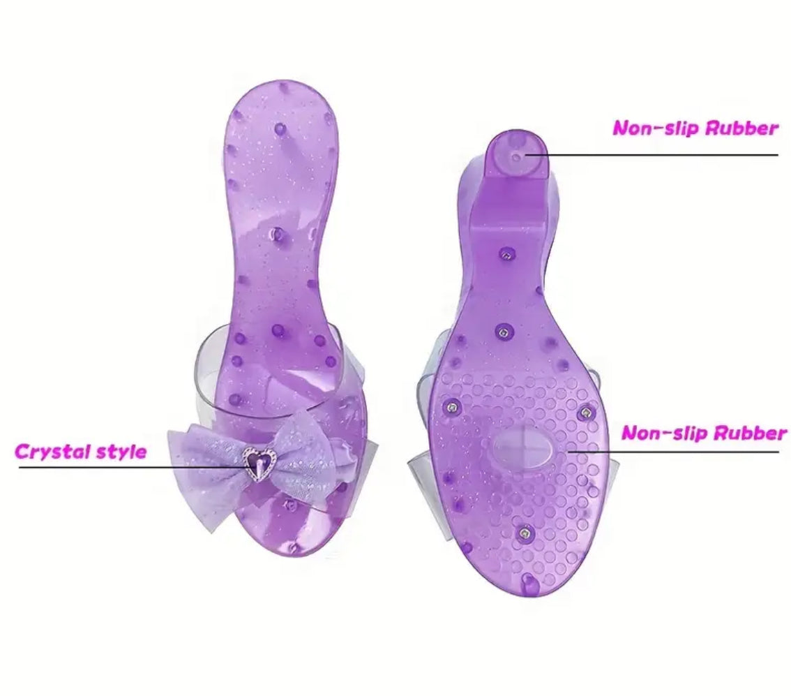 Girls Playful Glitter Heel Slippers |  Indoor and Outdoor 