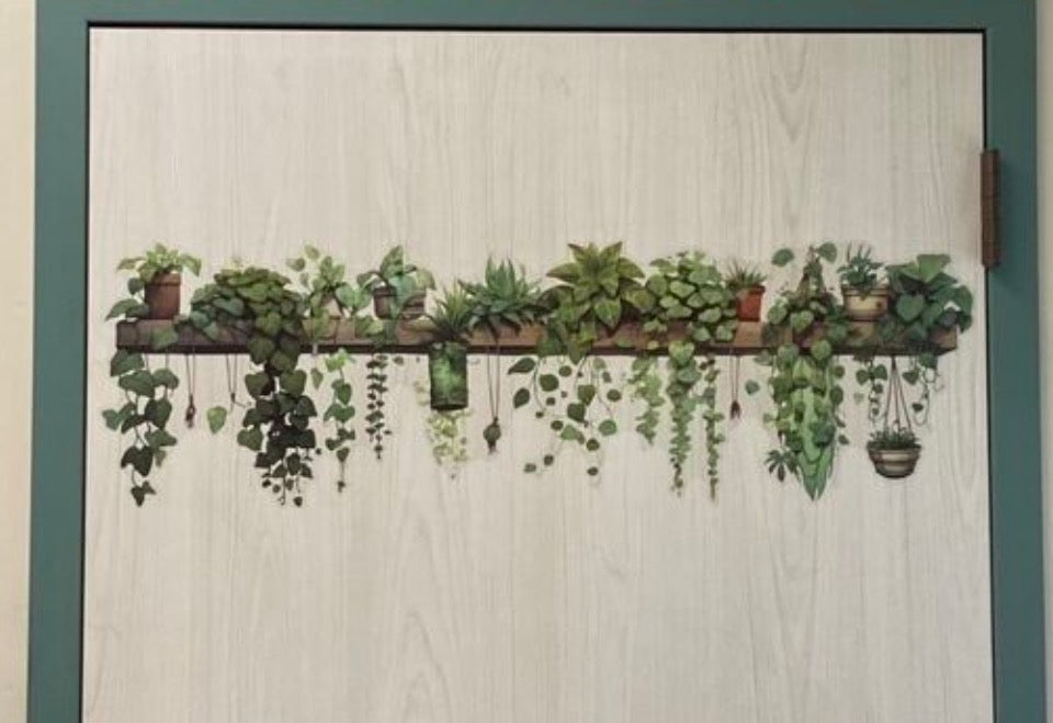 1pc Vinal Fresh Potted Green Plants & Vine Wall Decal Sticker