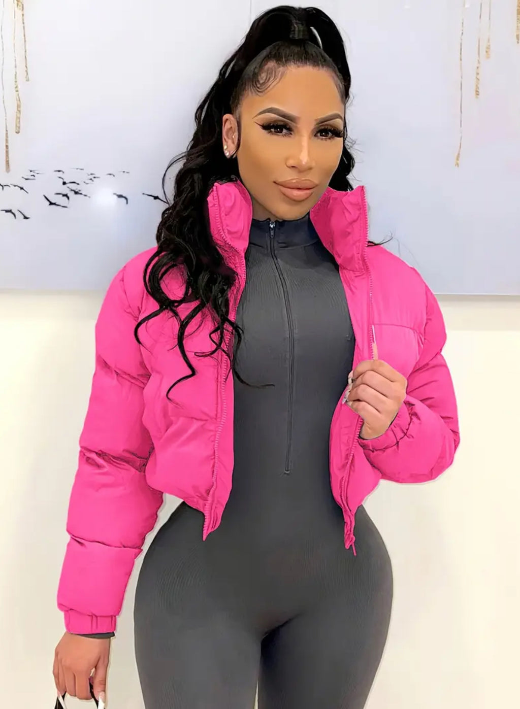 “Samantha” European and American Style Women's Short Bomber Jacket