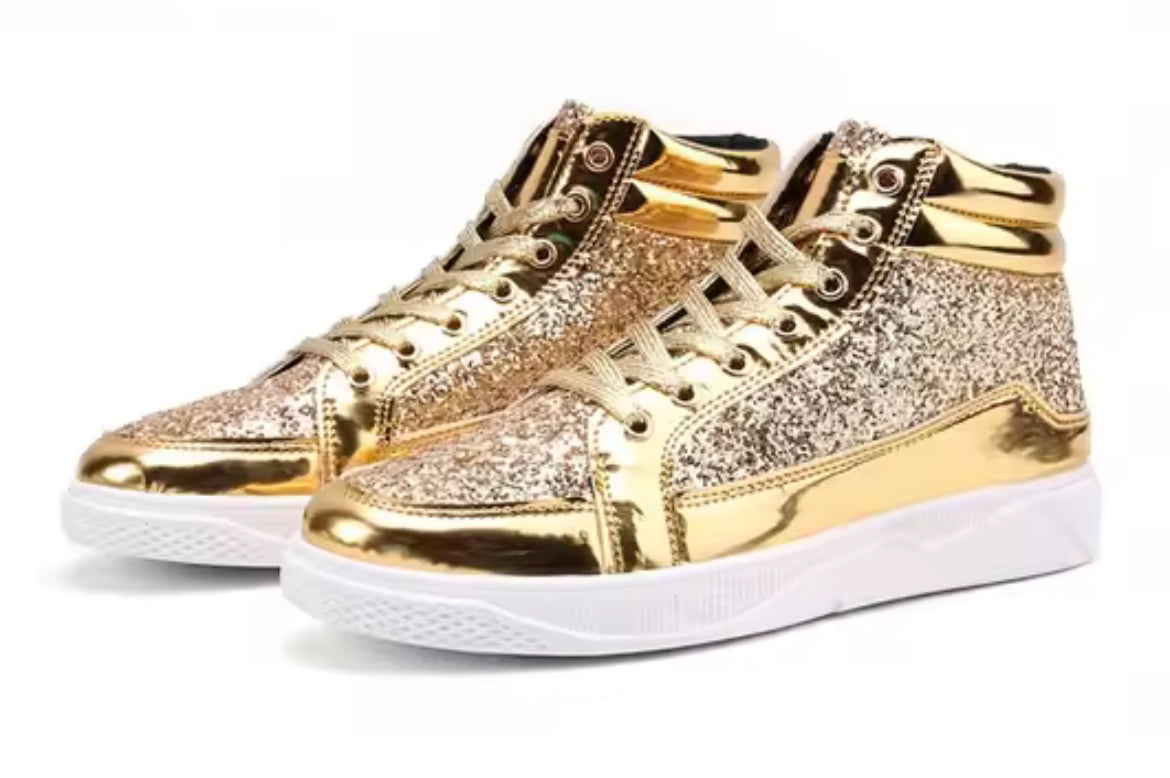 Men’s High Top Fashion Luxury Glitter Sneakers 