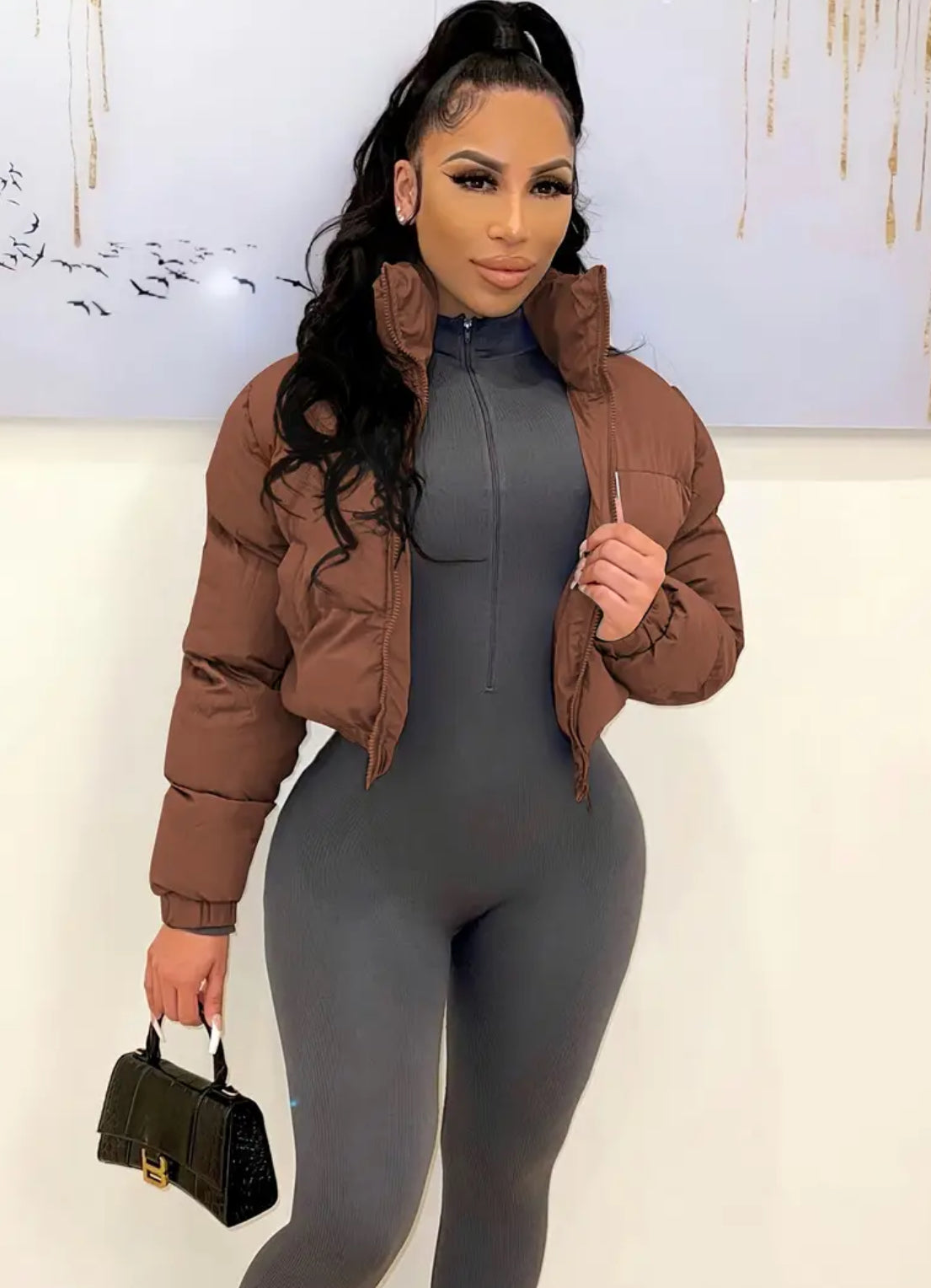 “Samantha” European and American Style Women's Short Bomber Jacket