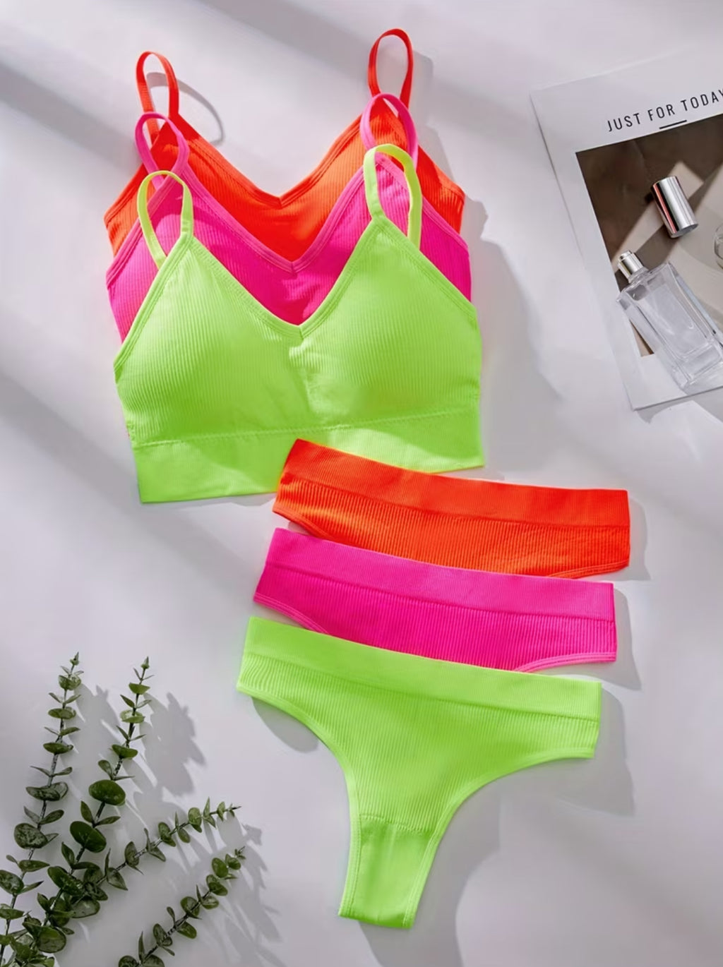Neon Three-Color Combination Casual Lingerie
