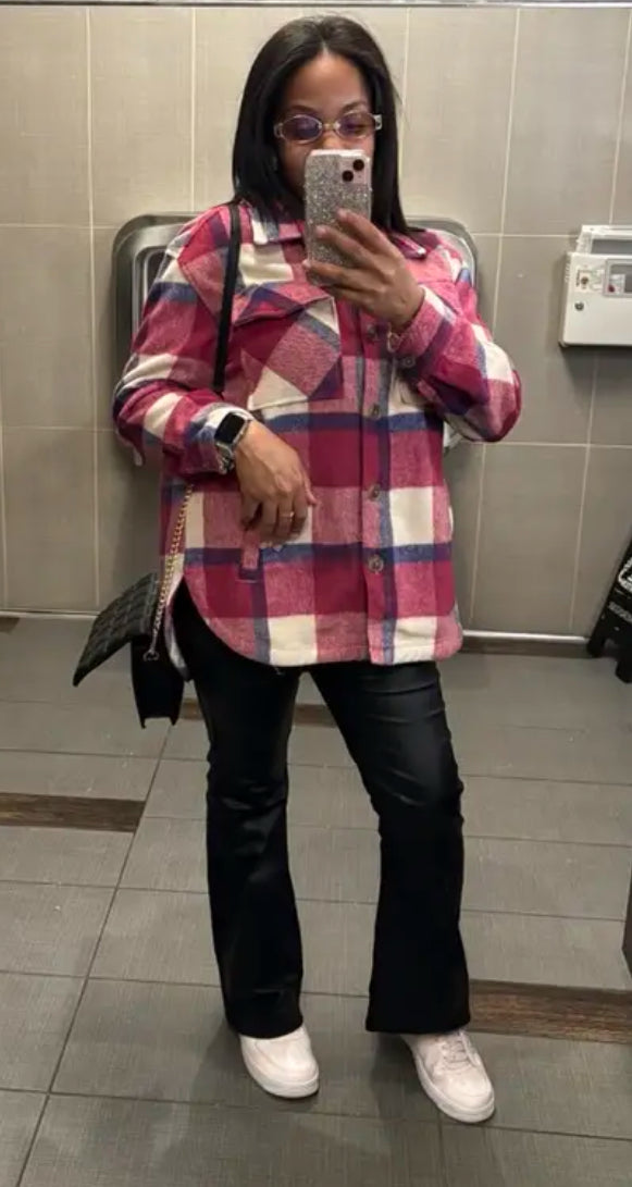 Women's Flared Bell Bottom High-Waisted, Faux Leather- Machine Washable 