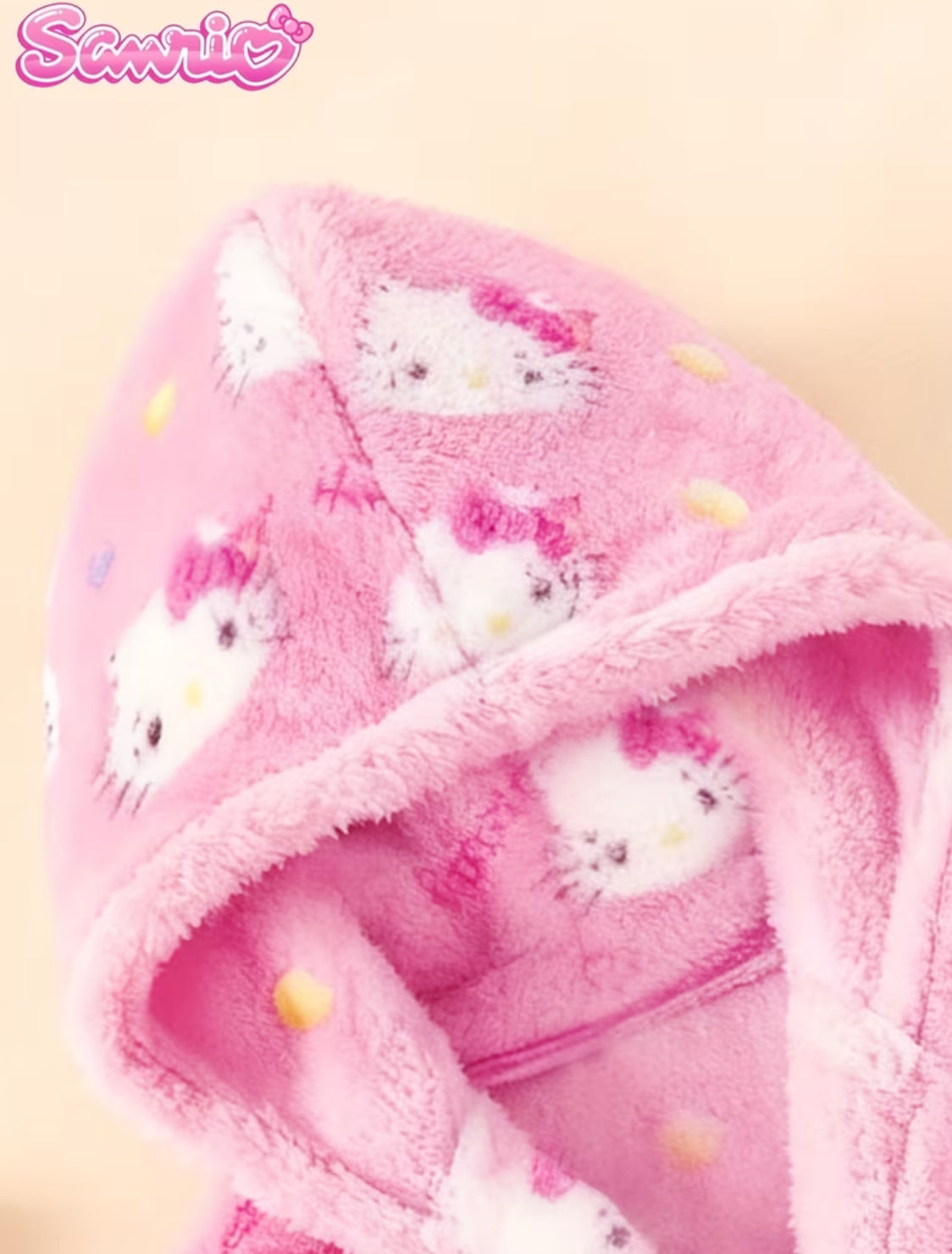 “Hello Kitty” Children’s Hooded Belted Flannel Robe Robe