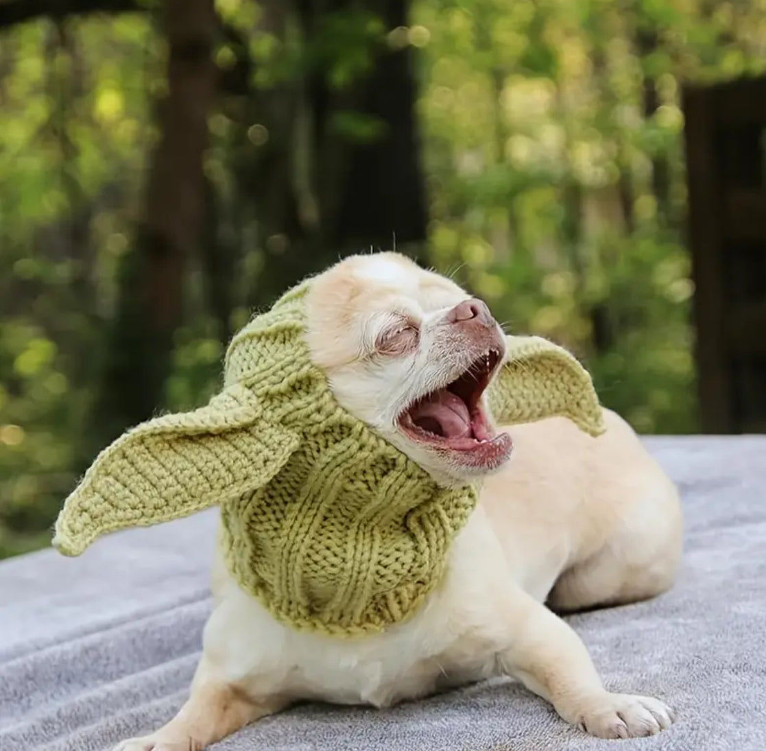 Posh Pets 🐾 “Baby Yoda” 1pc Knitted Ear Muffs Hat-Scarf