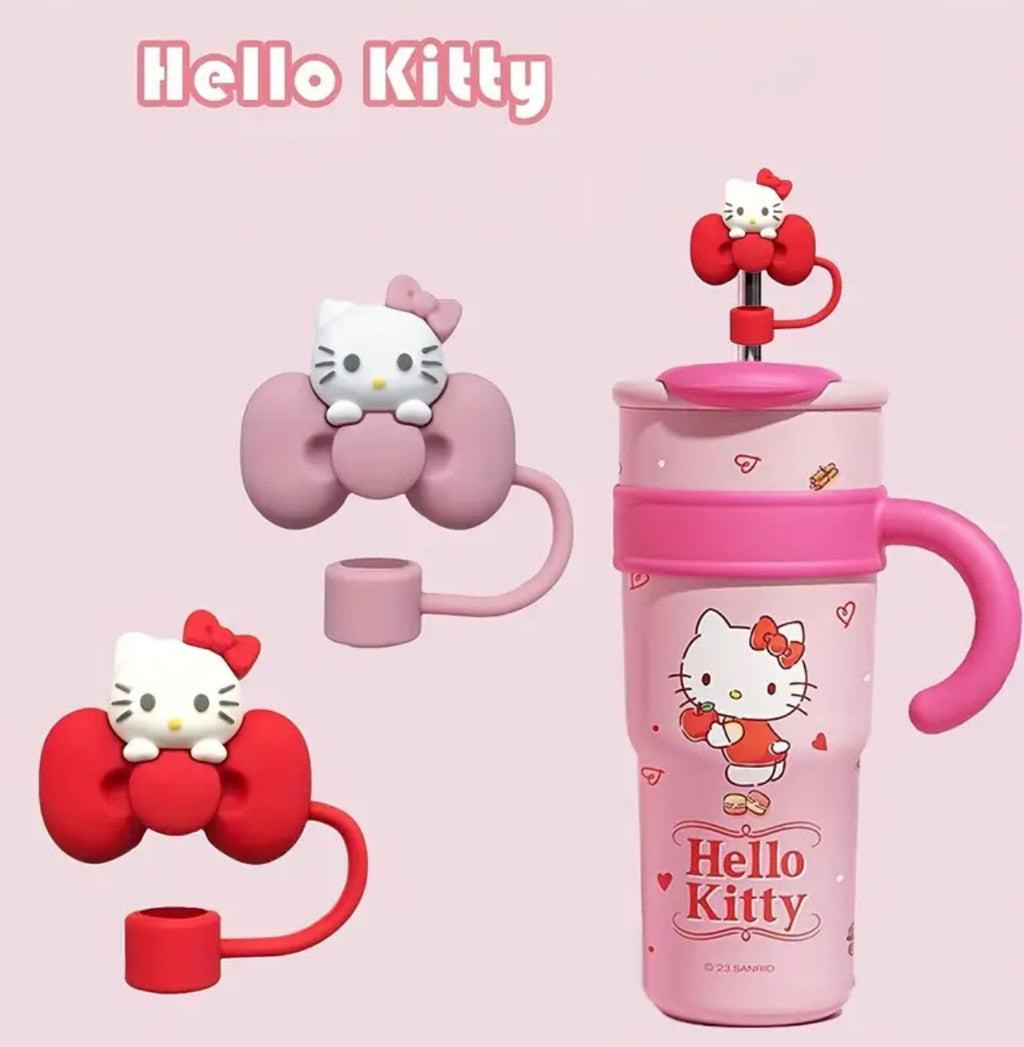 Hello Kitty Tumbler Cup Accessories Designed for 30Oz And 40Oz Tumblers, Featuring a Silicone Straw Cover, Topper & Protective Boot 