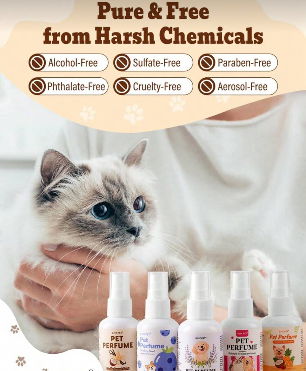 Pet Perfumes - 2.03 Fl.Oz 🐾🪻🥥Choice Of 5 Long-Lasting Scents 🍍🍓 Vet-Approved Formula 