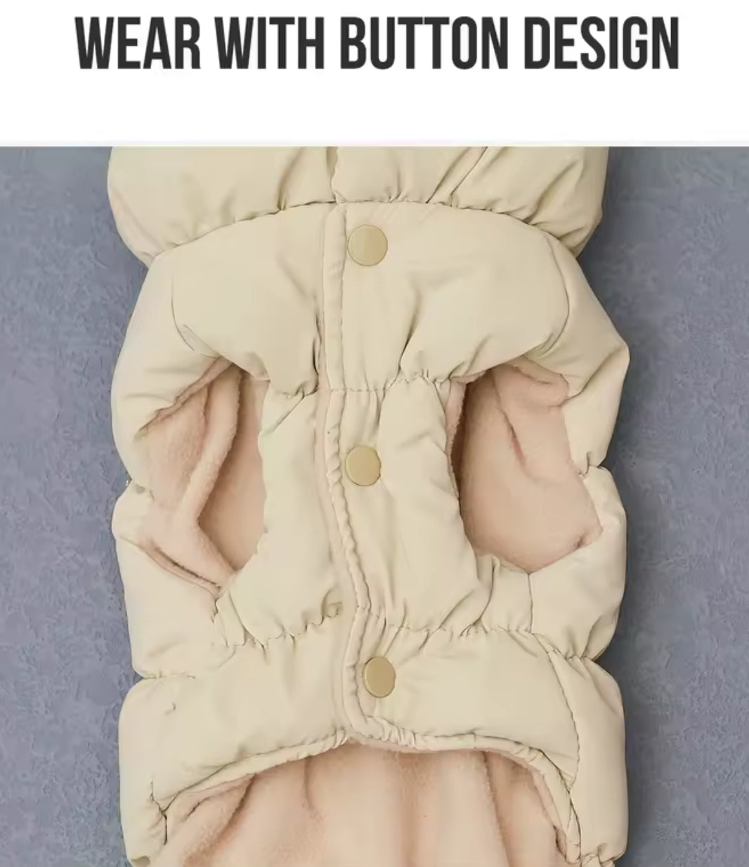 “Puff Posh Pets” 3-Layer Thick Warm Outerwear Winter Coat