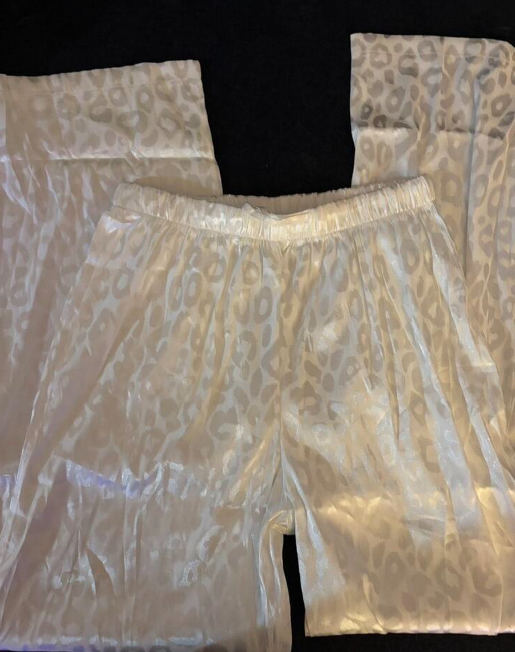 Leopard Print Pajama Pants Relaxed Wide-leg Fit, Drawstring Waist