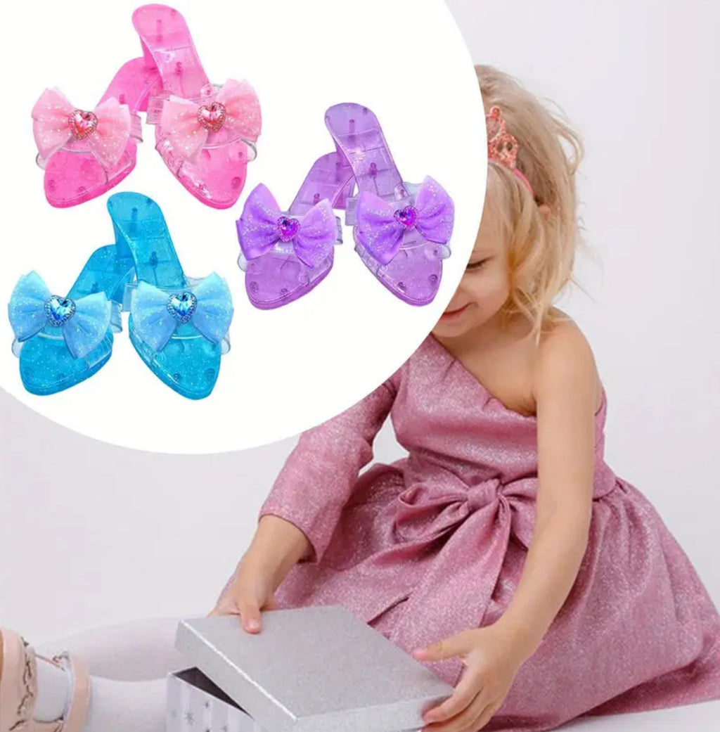 Girls Playful Glitter Heel Slippers |  Indoor and Outdoor 