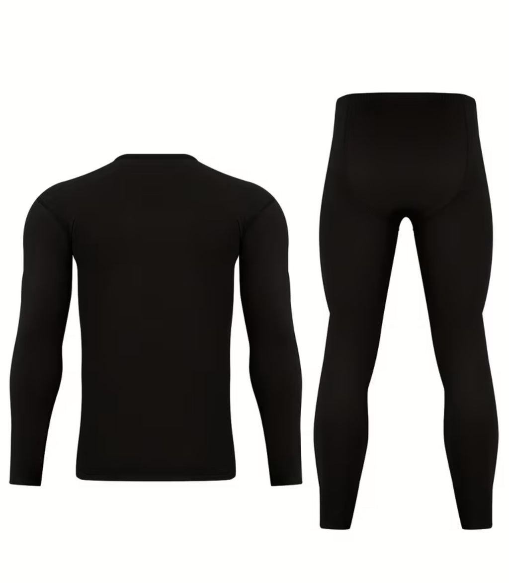 Men’s Plus Size & Tall Thermal Layering 2pcs Set Long Sleeve T-Shirt + Pants Up To 6XL