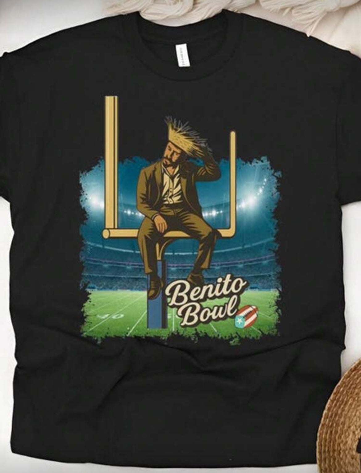 “Benito Super Bowl” Unisex Round Neck Printed T-Shirt