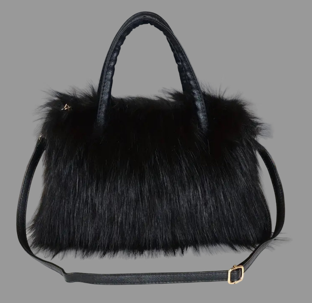 Faux Mink Plush Fur Shoulder-Crossbody Handbags