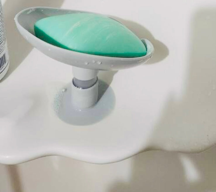 Soap Saver | Draining Bathroom Soap Dish Holder with Suction Cup Stand