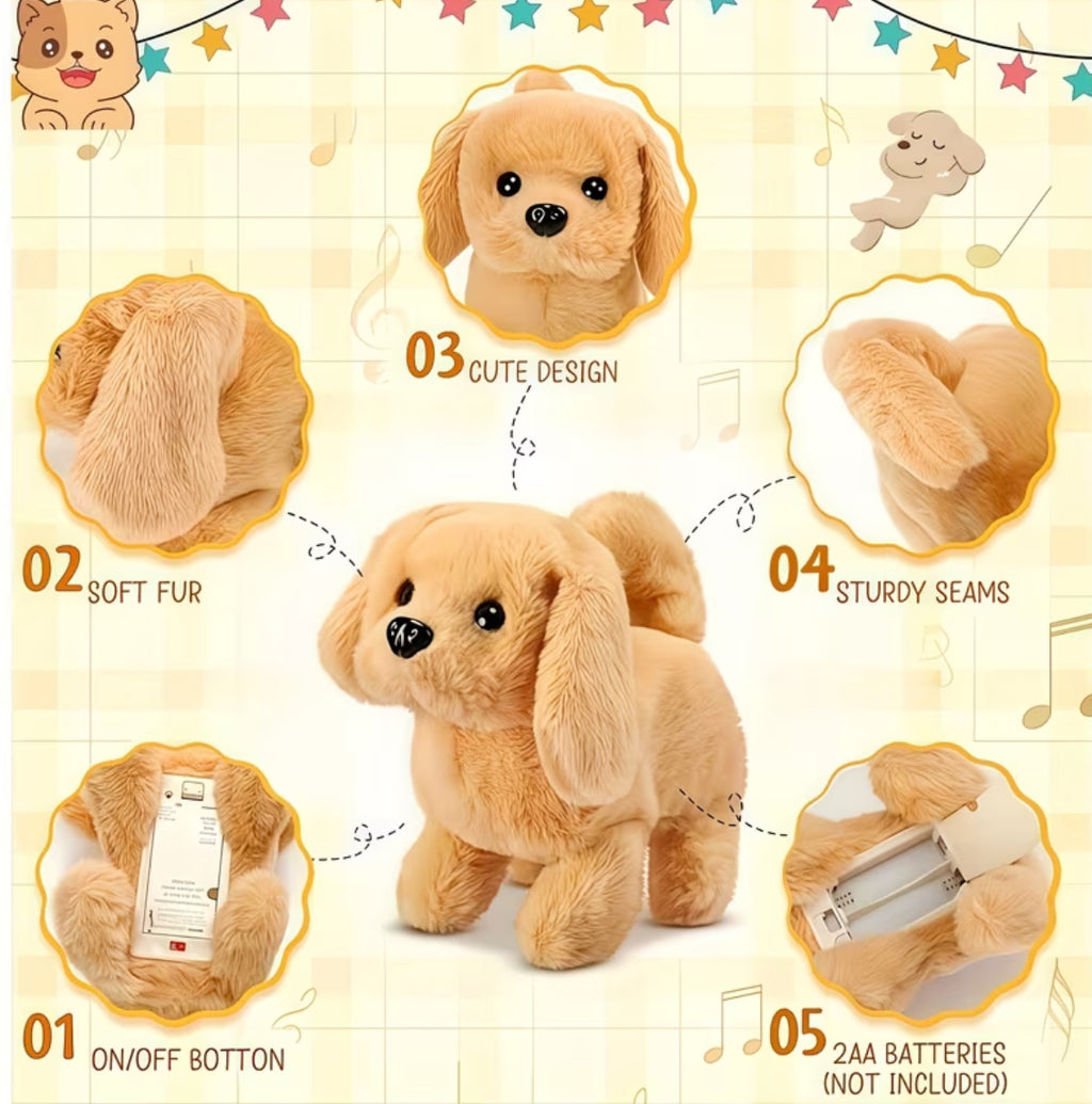 Interactive Golden Retriever Toy Dog | Walks, Barks, and Wags Tail, Battery-Powered (Battery Not Included)