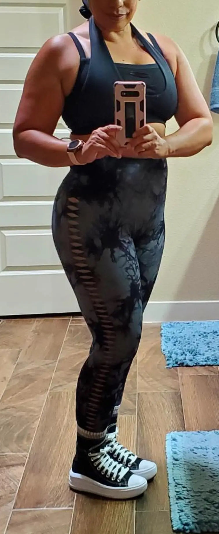 Women's High-Waisted Hollow-Out Tummy Control Yoga Pants | Seamless All-Season 