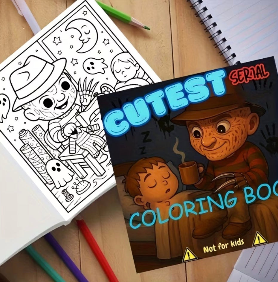 The Cutest Serial | Slasher Movies Coloring Book - Horror Icons Illustrations on Premium Paper 