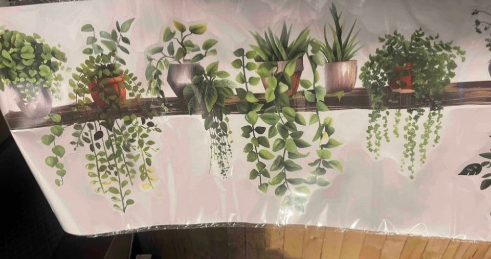 1pc Vinal Fresh Potted Green Plants & Vine Wall Decal Sticker
