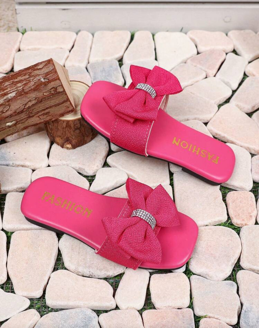 Girls “Bows & Rhinestones” Non-Slip Sandals