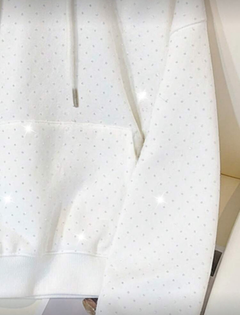 Rhinestone Studded Zip Up Hoodie Sweatshirt