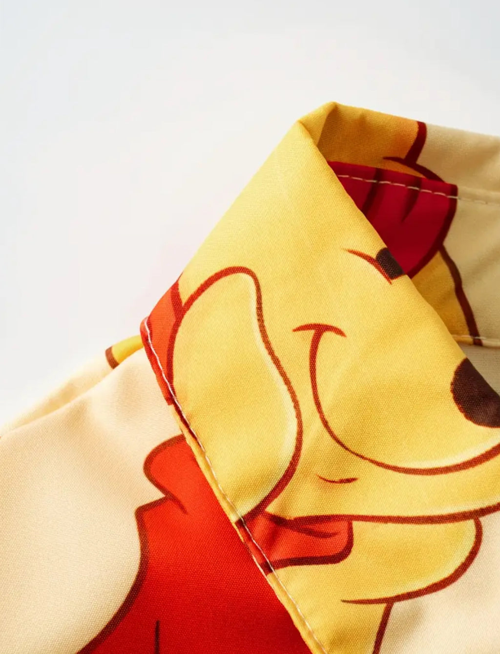 “Disney Chic” Women's Cartoon Print Long Sleeve Dress - V-Neck Button-Up with Puff Sleeves