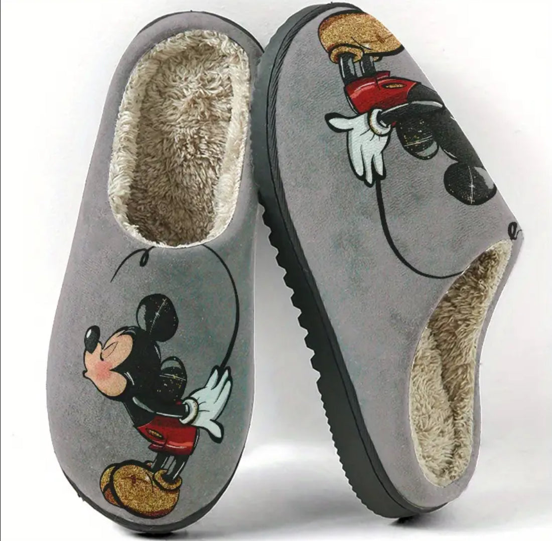 “Disney Mickey Plush Slippers” Warm with Wear-Resistant Soles 