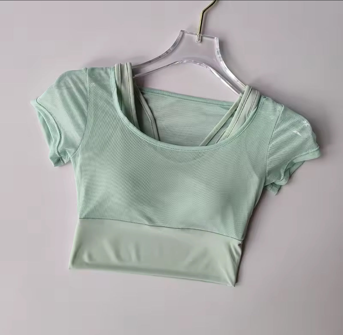 Yoga| Pilates Training Fitness Crop Top, Lightweight Chest Cushion Quick Drying