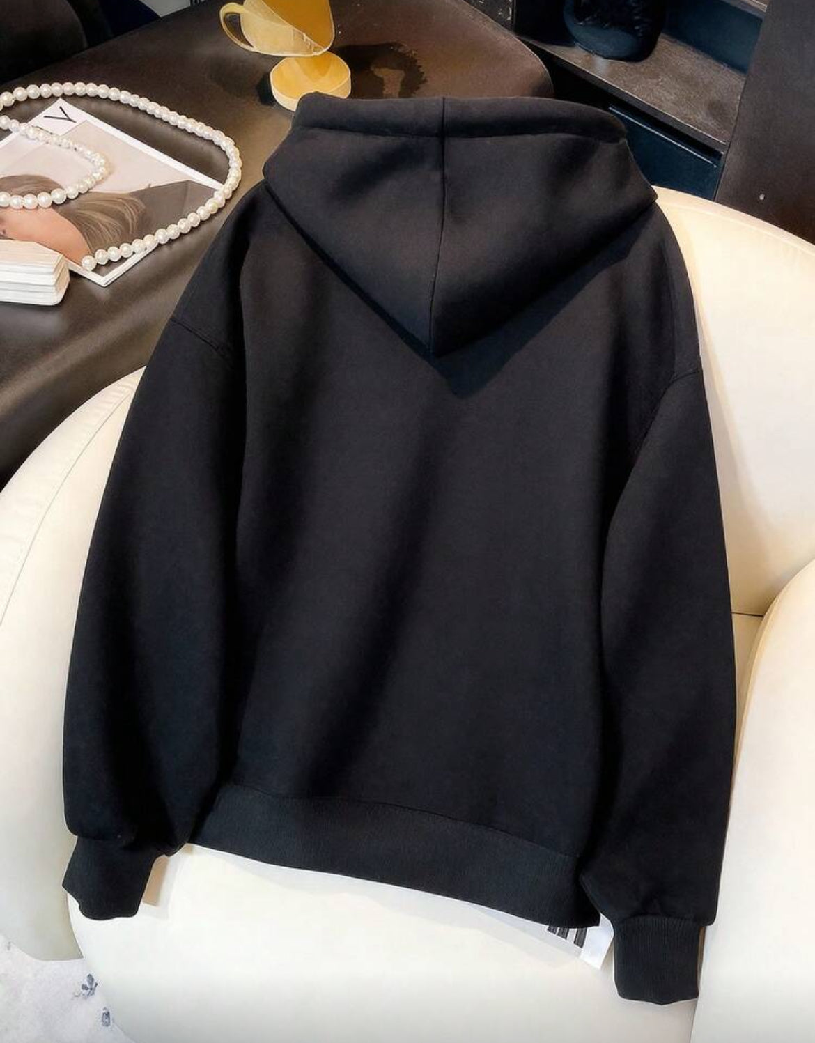 Rhinestone Studded Zip Up Hoodie Sweatshirt