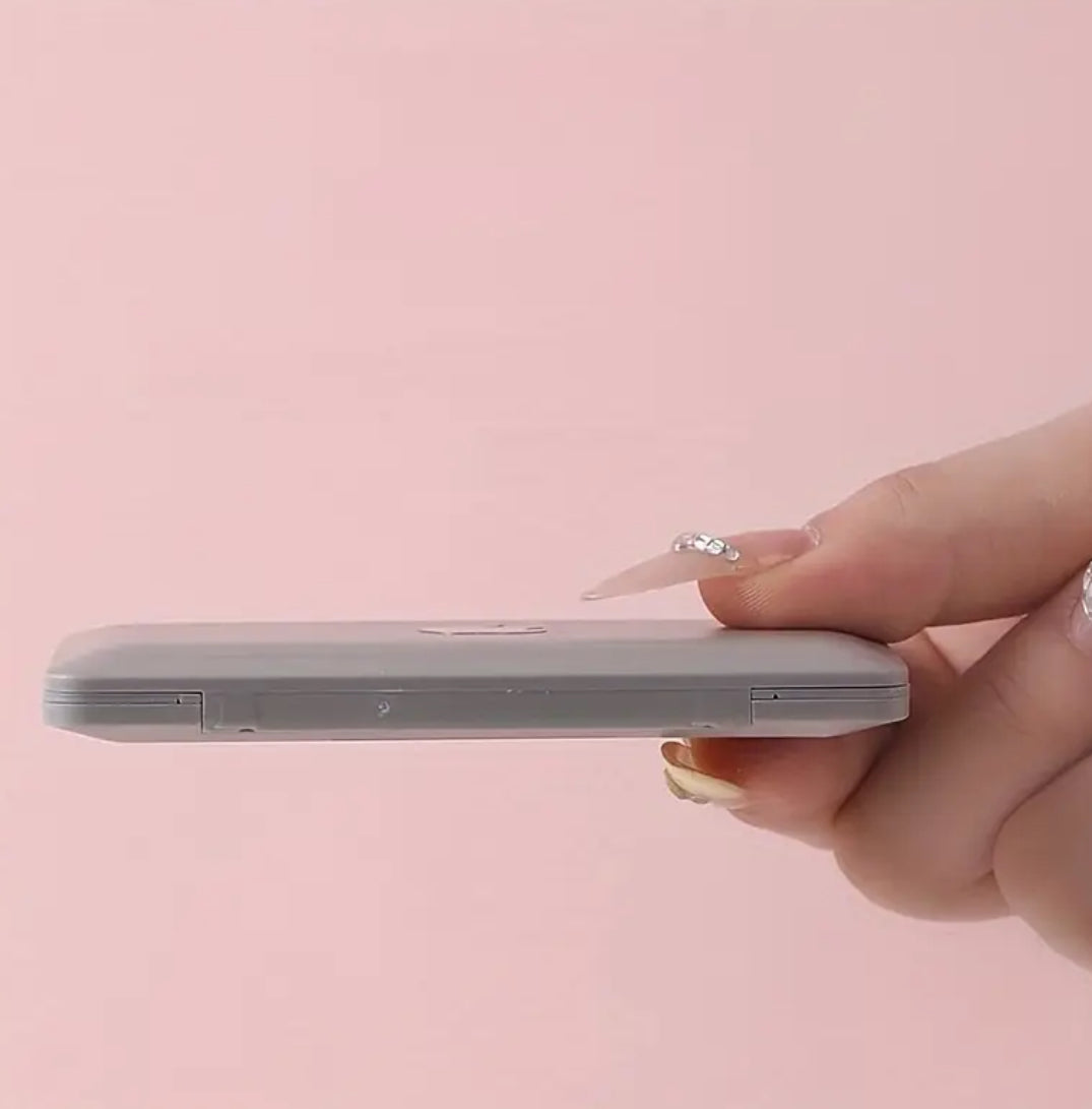 1pc Mini Portable Folding Laptop-Shaped Glass Surface Mirror with Built-in Stand-like Design