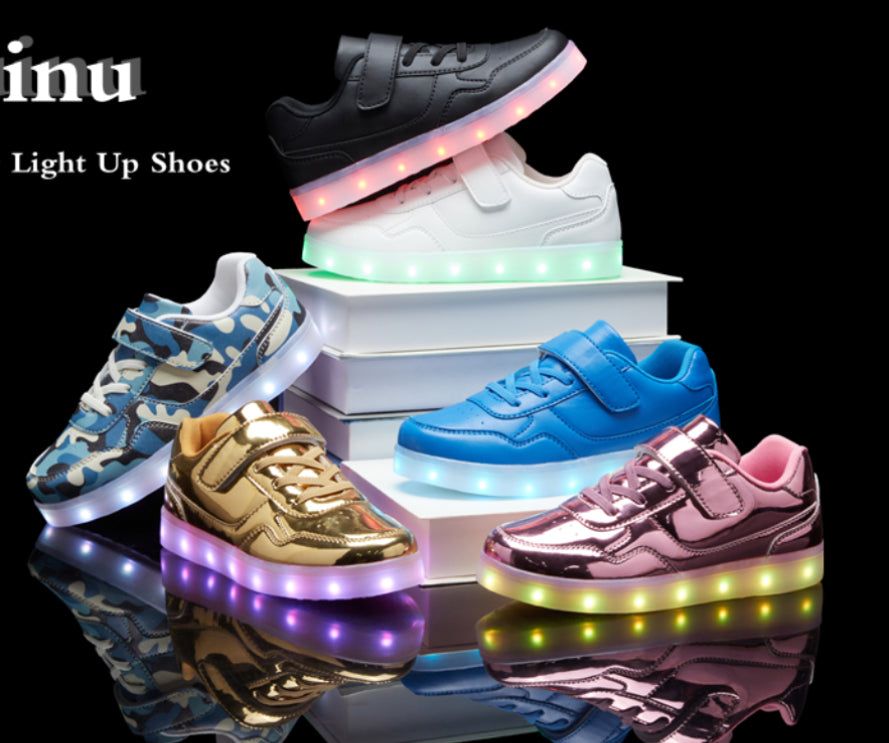 Kids “Luminous” Light Up Shoes with USB Charging Flashing LED Sneakers Unisex