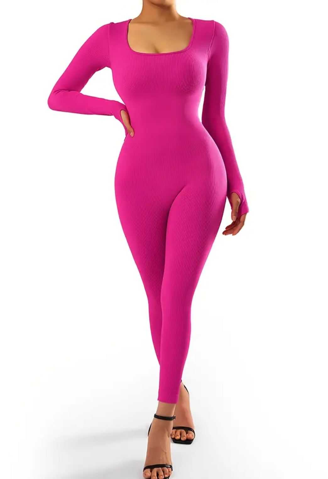 "Tessa ”  Long Sleeve Athletic Seamless Workout Bodysuit