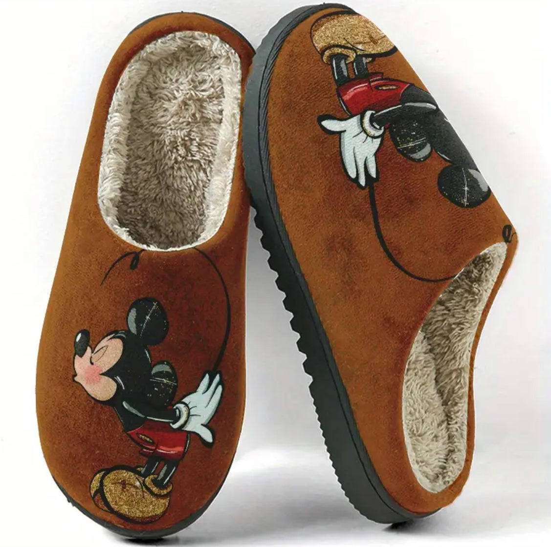 “Disney Mickey Plush Slippers” Warm with Wear-Resistant Soles 