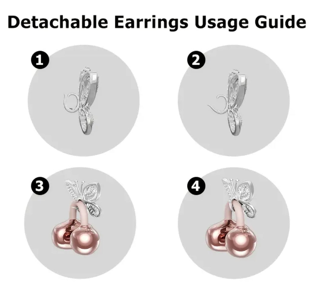 “Wireless Clip-on Earbuds” With Detachable Synthetic Gemstonestone Earrings