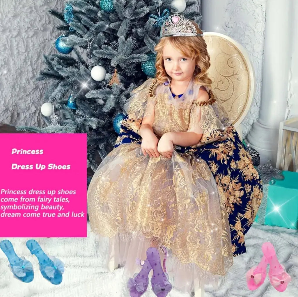 Girls Playful Glitter Heel Slippers |  Indoor and Outdoor 