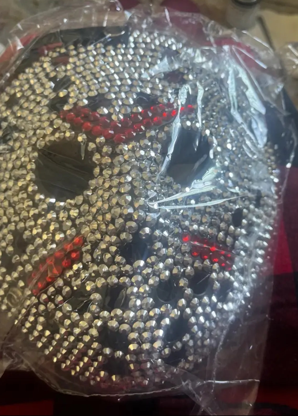 Jason Voorhees- Friday the 13th Mask Handcrafted with Sparkling Rhinestone & Metallic Accents 