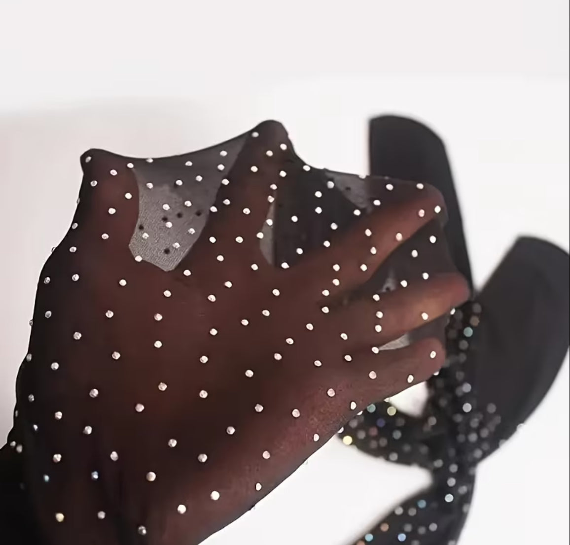 “Diamond” Women's Sparkling Pearls & Rhinestones Sheer Pantyhose - Shimmering Tights  (Hand Wash Only)