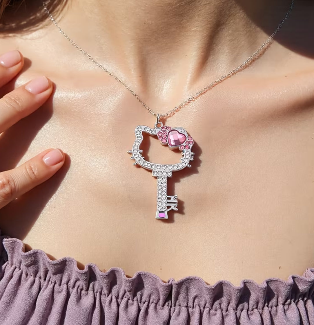 Hello Kitty Key-Shaped Necklace - Pendant Design 