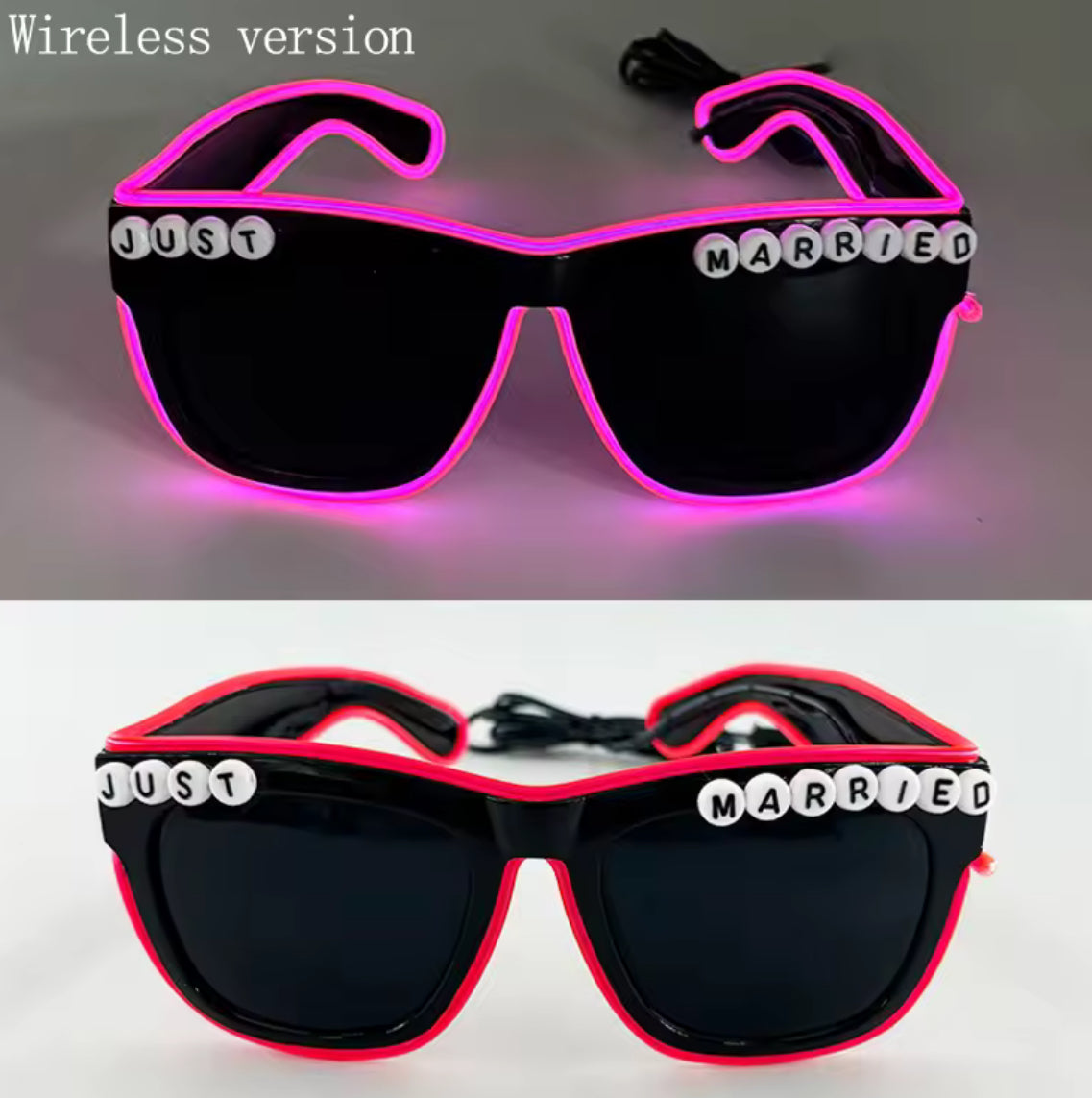 “Just Married” Glow Up LED Sunglasses