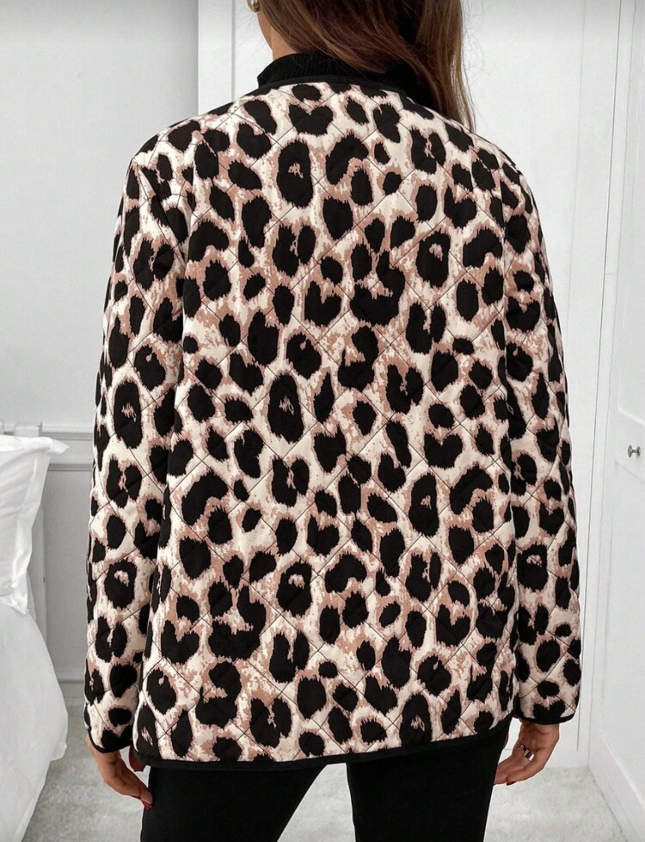 Maternity Leopard Print 3-In-1 Fashionable Winter Coat + Maternity Jacket + Baby Carrier Coat